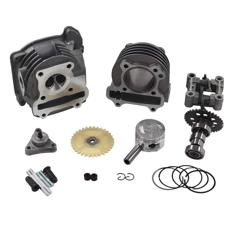TRKIMAL GY6 Cylinder Rebuild Kits Trkimal Upgrade 50mm Big Bore Kit Cylinder head assemble 69mm valve sets for 49CC 50CC 139QMB Moped Scooter Engine, Racing Performance CDI Ignition Coil Spark Plug Clutch etc - Image 2